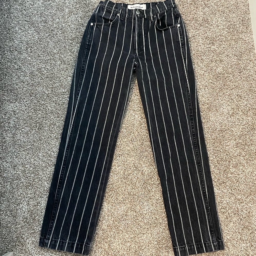 Reformation striped jeans 23